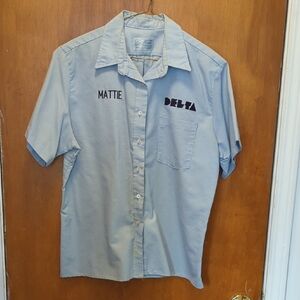 Delta Light Blue Casual Button Down Shirt